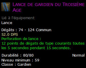 Lance de gardien du Troisième Age