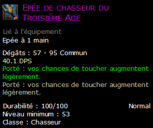 Epée de chasseur du Troisième Age