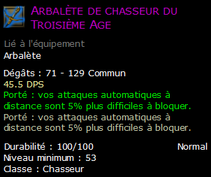 Arbalète de chasseur du Troisième Age