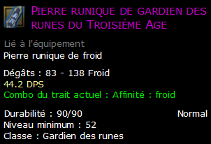 Pierre runique de gardien des runes du Troisième Age