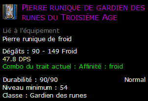 Pierre runique de gardien des runes du Troisième Age