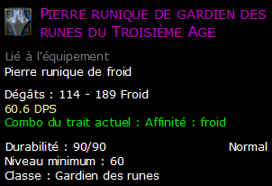 Pierre runique de gardien des runes du Troisième Age