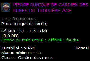 Pierre runique de gardien des runes du Troisième Age