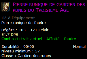 Pierre runique de gardien des runes du Troisième Age