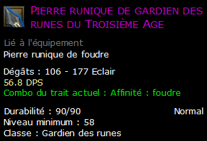 Pierre runique de gardien des runes du Troisième Age