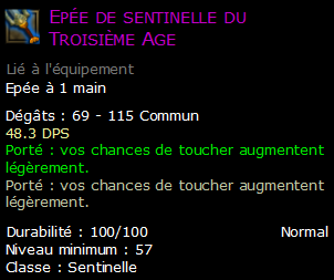 Epée de sentinelle du Troisième Age