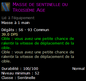 Masse de sentinelle du Troisième Age