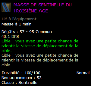 Masse de sentinelle du Troisième Age