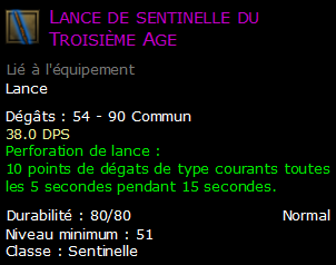 Lance de sentinelle du Troisième Age