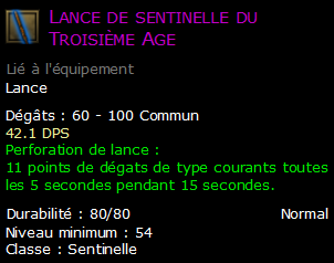 Lance de sentinelle du Troisième Age