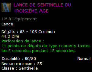 Lance de sentinelle du Troisième Age