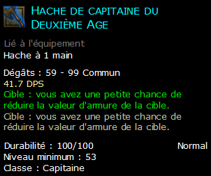 Hache de capitaine du Deuxième Age