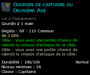 Gourdin de capitaine du Deuxième Age