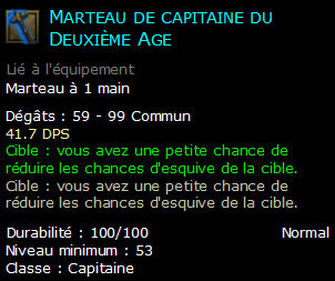 Marteau de capitaine du Deuxième Age