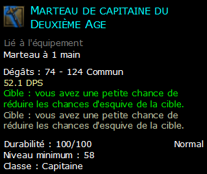 Marteau de capitaine du Deuxième Age