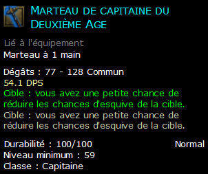 Marteau de capitaine du Deuxième Age