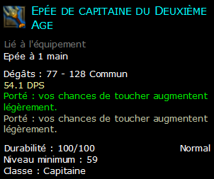 Epée de capitaine du Deuxième Age