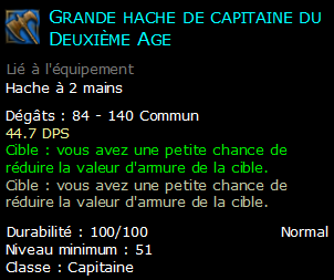 Grande hache de capitaine du Deuxième Age