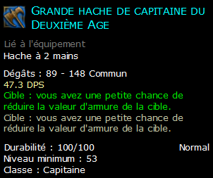 Grande hache de capitaine du Deuxième Age