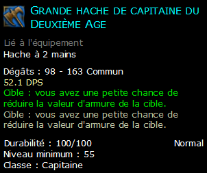 Grande hache de capitaine du Deuxième Age