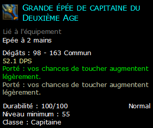 Grande épée de capitaine du Deuxième Age