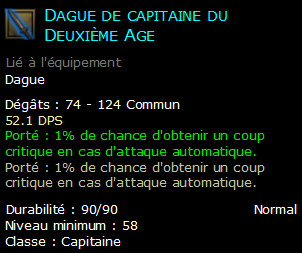 Dague de capitaine du Deuxième Age