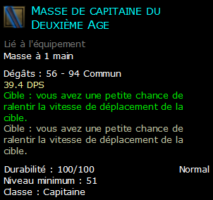 Masse de capitaine du Deuxième Age