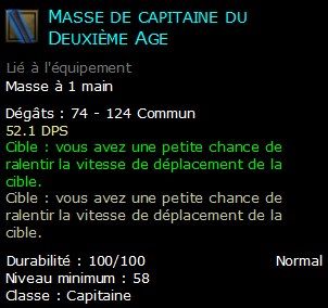 Masse de capitaine du Deuxième Age