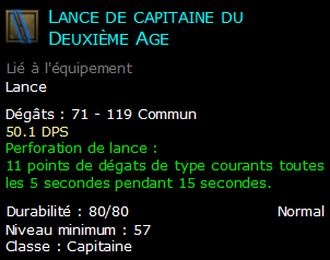 Lance de capitaine du Deuxième Age