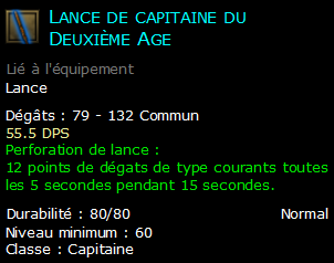 Lance de capitaine du Deuxième Age