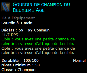 Gourdin de champion du Deuxième Age