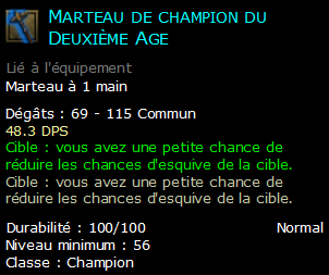 Marteau de champion du Deuxième Age