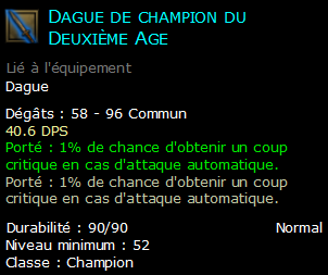 Dague de champion du Deuxième Age