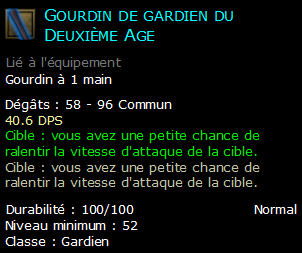 Gourdin de gardien du Deuxième Age