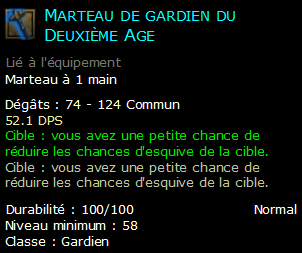 Marteau de gardien du Deuxième Age