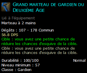 Grand marteau de gardien du Deuxième Age