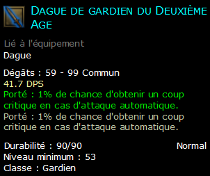 Dague de gardien du Deuxième Age