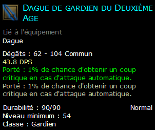 Dague de gardien du Deuxième Age