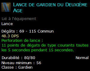 Lance de gardien du Deuxième Age