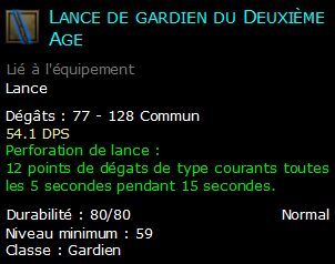 Lance de gardien du Deuxième Age