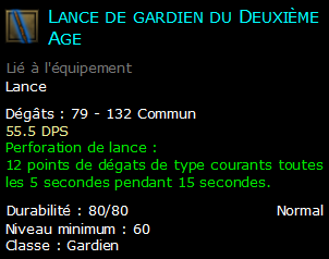 Lance de gardien du Deuxième Age