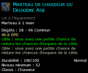 Marteau de chasseur du Deuxième Age