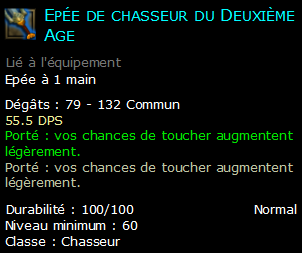 Epée de chasseur du Deuxième Age