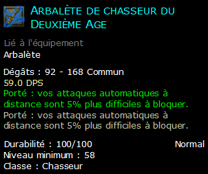 Arbalète de chasseur du Deuxième Age