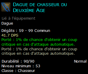 Dague de chasseur du Deuxième Age