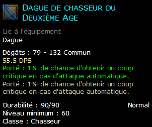 Dague de chasseur du Deuxième Age