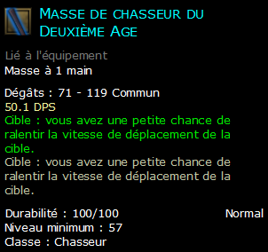 Masse de chasseur du Deuxième Age