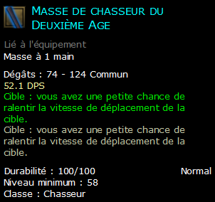 Masse de chasseur du Deuxième Age