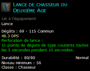 Lance de chasseur du Deuxième Age