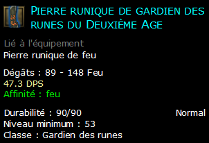 Pierre runique de gardien des runes du Deuxième Age